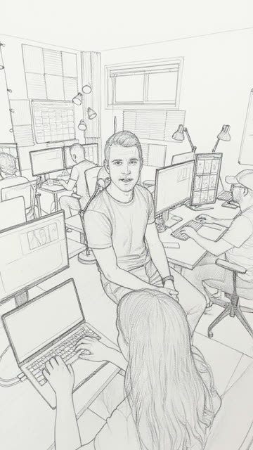 Plano 10 del storyboard, a lápiz